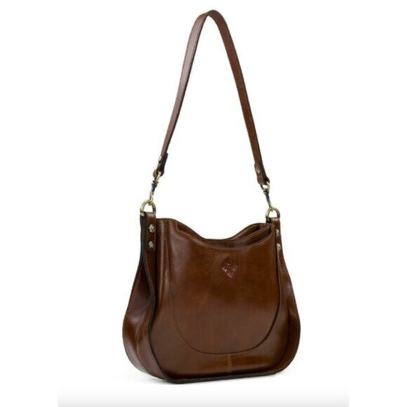 Patricia Nash Caletta Hobo Crossbody Handag Distessed VTG Leather Cognac - Picture 3 of 16